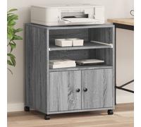 vidaXL Printer Stand with Wheels Grey Sonoma 60x48x74 cm