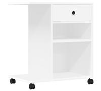 vidaXL Printer Stand with Wheels, Desk Organiser for Office, Printer Table for Fax Machine Scanner Files, Printer Desktop Stand, White