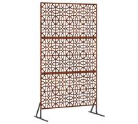 vidaXL Privacy Screen Grey 100 x 50 x 180 cm Weathering Steel, Modern Garden Privacy Screen, Rectangular Outdoor Divider, Terrace Shielding Solution Aesthetic Panel