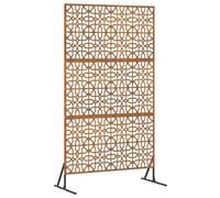 vidaXL Privacy Screen Grey Steel, Garden and Terrace, Rectangular Outdoor Panel, Modern Privacy Screen, Durable Barrier Divider Wall