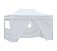 vidaXL Professional Folding Party Tent 4 Sidewalls Steel White 280x410x315 cm
