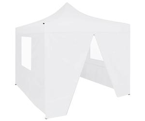 vidaXL Professional Folding Party Tent 4 Sidewalls Steel White 2x2m Canopy