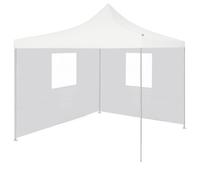 vidaXL Professional Folding Party Tent with 2 Sidewalls 3x3 m Steel White, White