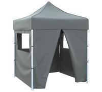 vidaXL Professional Folding Party Tent with 4 Sidewalls 2x2 m Steel Anthracite, Black
