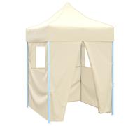 vidaXL Professional Folding Party Tent & 4 Sidewalls 2x2 m Steel Cream UK HOT