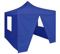 vidaXL Professional Folding Party Tent with 4 Sidewalls 2x2 m Steel Blue neu top