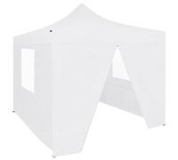 vidaXL Professional Folding Party Tent with 4 Sidewalls 3x3m Steel White Shade