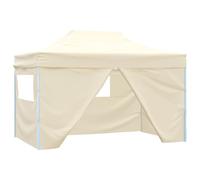 vidaXL Professional Folding Party Tent with 4 Sidewalls 3x4 m Steel Cream, Cream