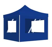 vidaXL Professional Folding Party Tent with Walls Aluminium Blue Marquee