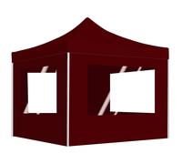 vidaXL Professional Folding Party Tent Walls Aluminium 3x3m Wine Red Canopy