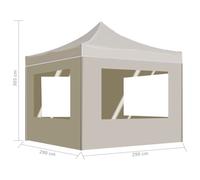 vidaXL Professional Folding Party Tent with Walls Aluminium 3x3m Cream Canopy
