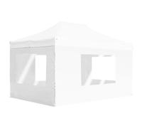 vidaXL Professional Folding Party Tent with Walls Aluminium 4.5x3 m White, White