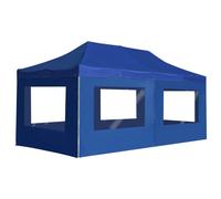 vidaXL Professional Folding Party Tent with Walls Aluminium 6x3 m Blue