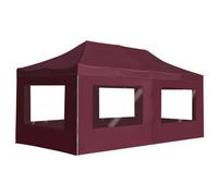 vidaXL Professional Folding Party Tent with Walls Aluminium 6x3 m Wine Red