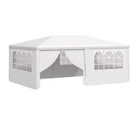 vidaXL Professional Party Tent - White 4x6m Garden Marquee with Side Walls, UV & Water Resistant Material, Steel Frame with Decorative Windows