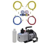 vidaXL Vacuum Pump 100 L/min with 4-way Manifold Gauge Set in Tool Kit Pump