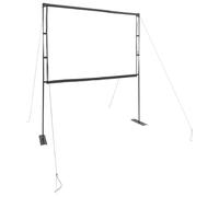 vidaXL Projection Screen - 100 Inch Portable Manual, 4:3 Matte White Polyester, Iron Stand for Home Theater, Office, Classroom, Movie Presentation
