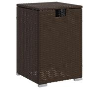 vidaXL Propane Tank Cover Table - Brown Poly Rattan & Steel Frame, Side Table for Outdoor, Garden, Patio, 40x40x60cm, Up to 9kg Tanks