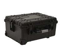 vidaXL Protective Hard Wheeled Flight/Tool Case - 58x45x27 cm Polypropylene/ABS, Black with Foam Insert, Lockable, Retractable Handle, Portable