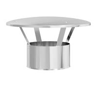 vidaXL Protector Garden Shield Fireplace Cover, Diameter 18 cm, Polished Stainless Steel, Water and Heat Resistant, for Outdoors, Simple Assembly, Accessory for Wood Stove 35 x 20 cm