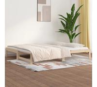 (Brown, 2x(90x200) cm) vidaXL Pull-out Day Bed Bedroom Guest Sofa Bed Daybed Couch Solid Wood Pine