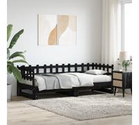(black, 80 x 200 cm) vidaXL Pull-out Day Bed Sofa Bed Guest Bed Frame Daybed Couch Solid Wood Pine