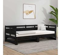 (black, 90 x 190 cm) vidaXL Solid Wood Pine Pull-out Day Bed Wooden Sofa Bed Multi Colours/Sizes