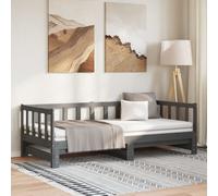 (Grey) vidaXL Solid Wood Pine Pull-out Day Bed Guest Sofa Bed Furniture Multi Colours