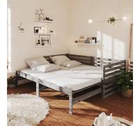 Vidaxl Pull-Out Day Bed Without Mattress Grey 2X(90X200)Cm