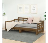 vidaXL Pull-out Day Bed without Mattress Honey Brown 2x(90x190) cm