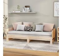 vidaXL Pull-out Day Bed Solid Wood Pine 2x(90x190) cm, Brown