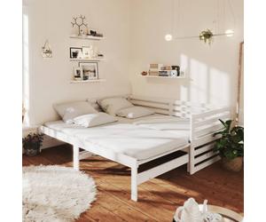 vidaXL Pull-out Day Bed without Mattress White 2x(90x200)cm