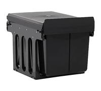 vidaXL Kitchen Cupboard Pull-out Recycled Dustbin Soft-Close 48L Rubbish Bin