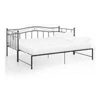 vidaXL Pull-out Sofa Bed Frame Black Meta Living Room Occasional Sleepover