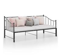 vidaXL Pull-out Sofa Bed Frame Black Metal 90x200 cm 03 UK HOT