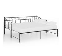vidaXL Pull-out Sofa Bed Frame Black Metal for Day Sleeping Guest Sleepover