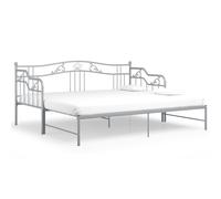 vidaXL Pull-out Sofa Bed Frame Grey Metal for Day Sleeping Sleepover Guest