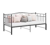 vidaXL Pull-out Sofa Bed Frame Black Metal 90x200 cm, Black