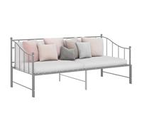 vidaXL Pull-out Sofa Bed Frame without Mattress Grey Metal 90x200 cm
