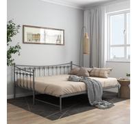 vidaXL Pull-out Sofa Bed Frame Grey Metal for Day Sleeping Guest Sleepover