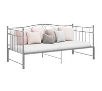 vidaXL Pull-out Sofa Bed Frame without Mattress Grey Metal 90x200 cm