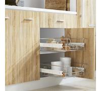 2 pcs Pull-Out Wire Baskets Kitchen Base Larder Units Storage Organiser 500 mm