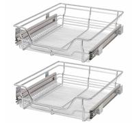 vidaXL Pull-Out Wire Baskets 2 pcs Silver 500 mm