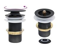 vidaXL Push Drain without Overflow Function Black 6.4x6.4x9.1 cm