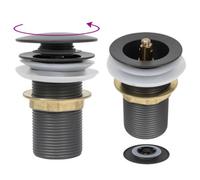 Vidaxl Push Drain Without Overflow Function Grey 6.4X6.4X9.1 Cm