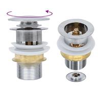 Vidaxl Push Drain Without Overflow Function Silver 6.4X6.4X9.1 Cm