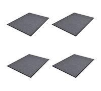vidaXL 4x PVC Door Mats Indoor Use Non-skid Safety Mat Grey Front Door Mat