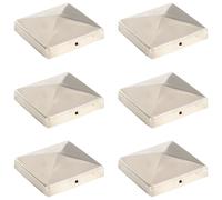 vidaXL Pyramid Fence Post Caps 6 pcs Stainless Steel 101x101 mm