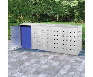 Vidaxl Quadruple Wheelie Bin Shed 240 L Stainless Steel