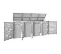 vidaXL Quadruple Wheelie Bin Shed 276.5x77.5x112.5 cm Stainless Steel